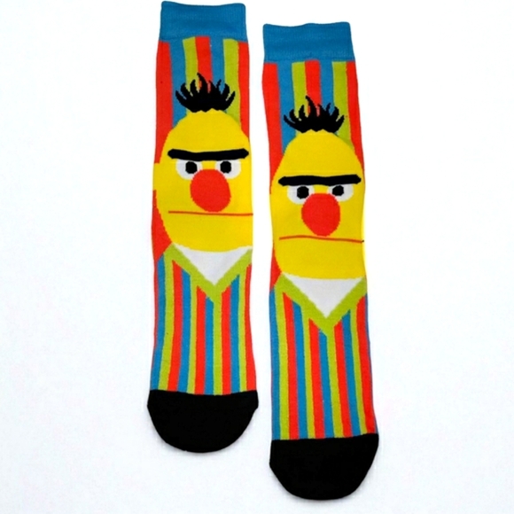😃 SESAME STREET Colorful CREW SOCKS 1 PAIR MENS SHOE SIZE 6.5 - 11 - Picture 2 of 4